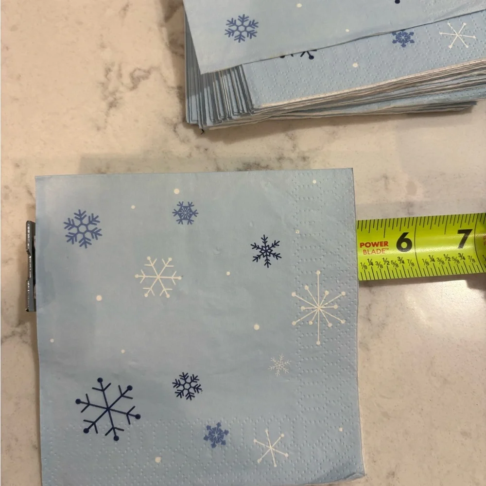 Light Blue Snowflake Paper Napkins